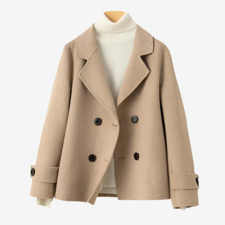 Elegant Double-Breasted Blazer for Women – Stylish Lapel Jacket