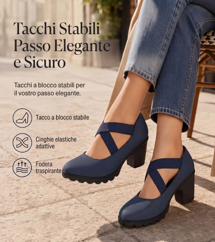 Mary Jane | Heeled Shoes with Elastic Straps