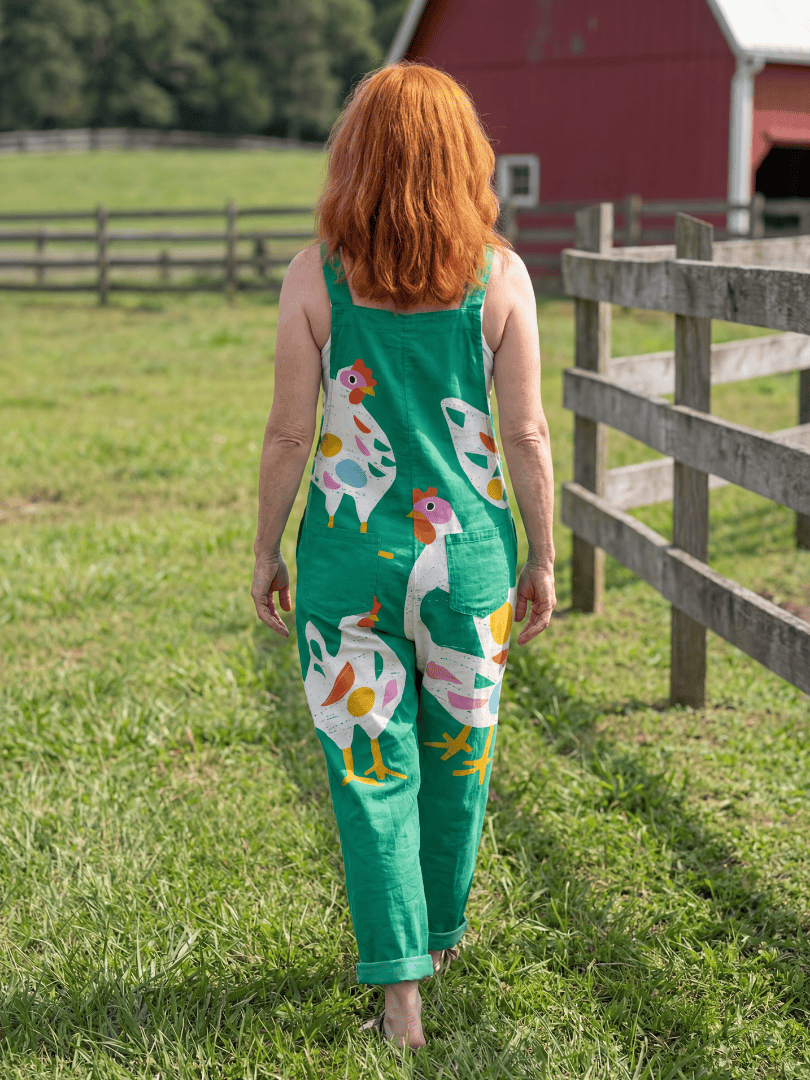 Emma & Rose Cape Town Caline™ Playful Print Jumpsuit, vibrant fabric with playful pattern and comfortable fit, front view.