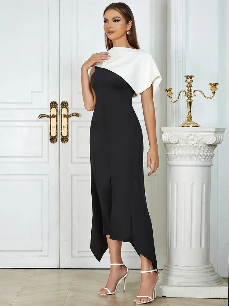 Sexy Black & White Bodycon Dress