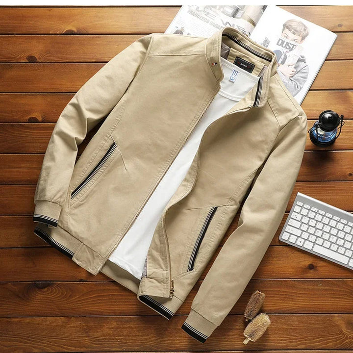 Men's Stylish Cotton Bomber Jacket, view 2 - Elena Harper