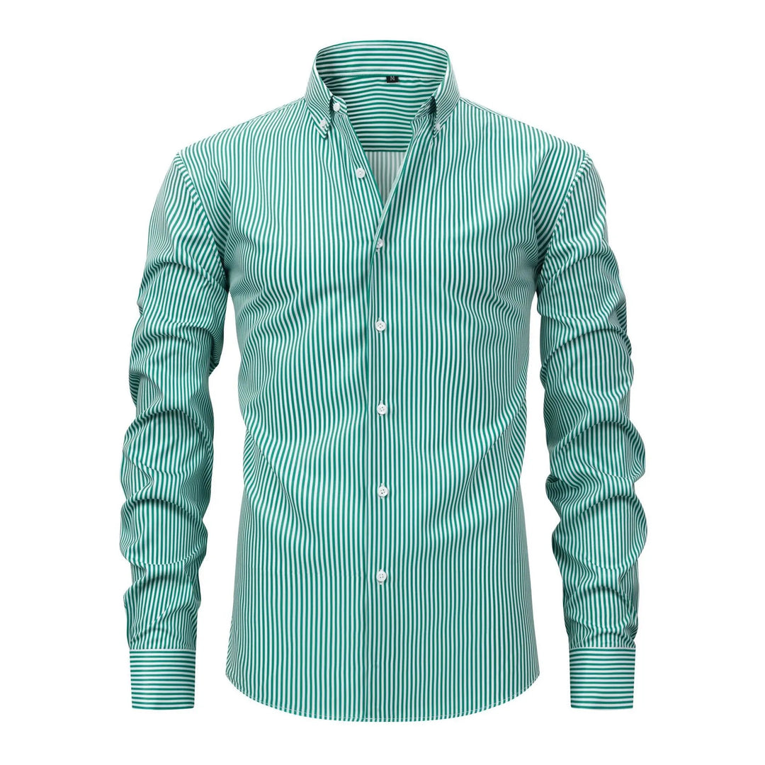 Bopara Striped Stretch Shirt, view 3 - Elena Harper