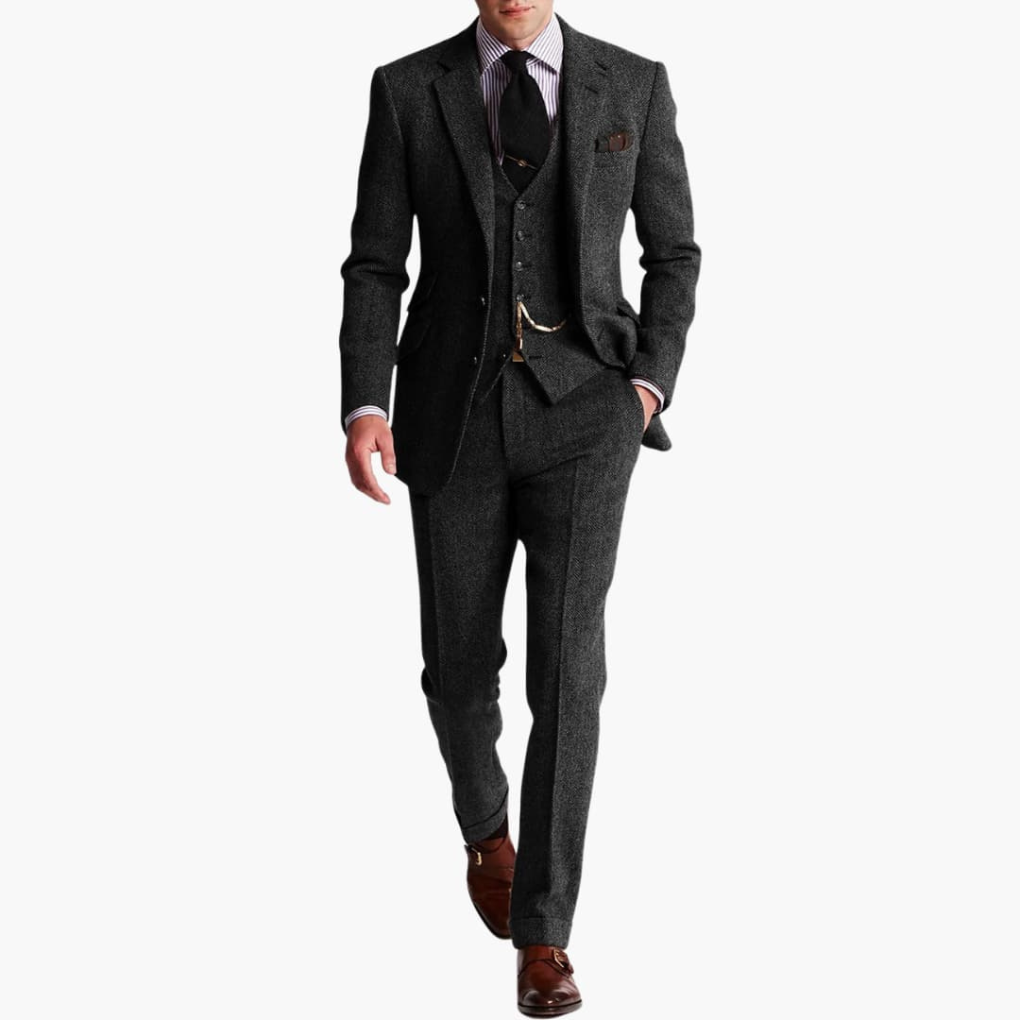 Men’s Formal Suit Set with Jacket and Vest