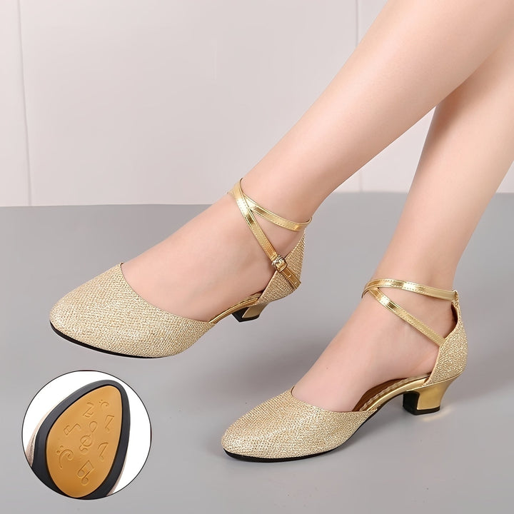 Carrie Elegant Shiny Sandals for Women, view 3 - Elena Harper