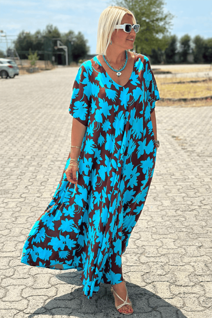 Lumis Summer Kaftan Dress, view 2 - Elena Harper