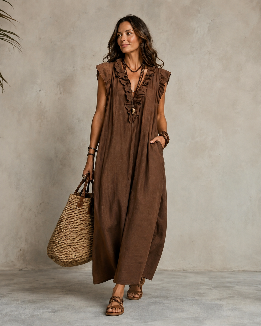 Renata™ | Elegant Belly-Hiding Dress with Ruffles