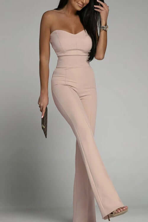 Strapless Flared Leg Jumpsuit - Elena Harper