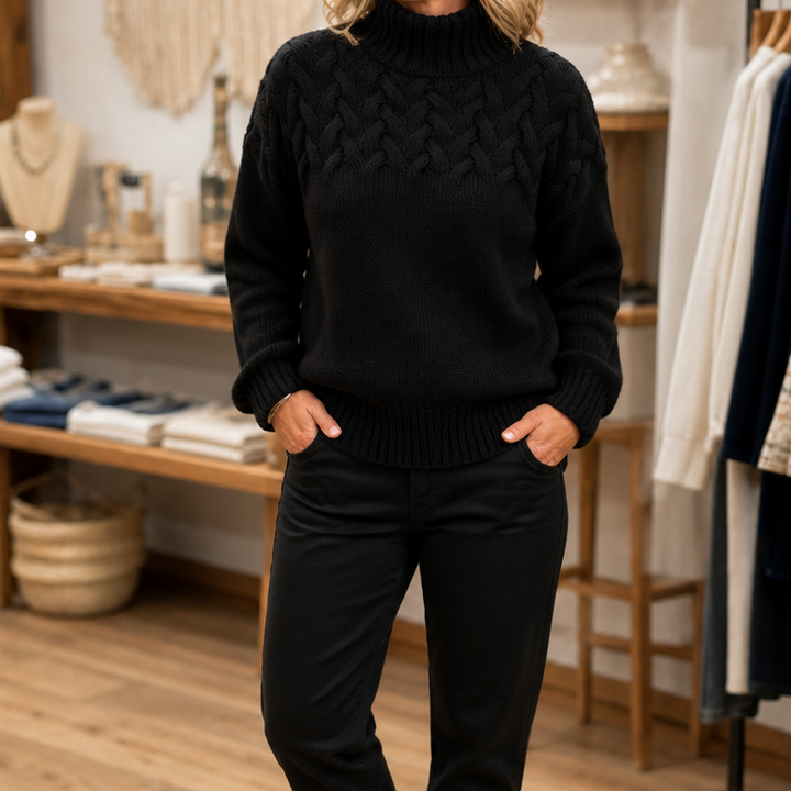 Elina | Elegant and Warm Cable Knit Sweater