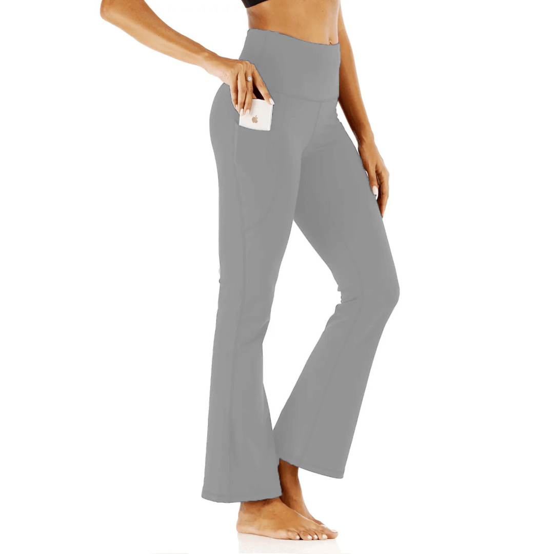 Soft Stretch High-Waisted Flared Trousers