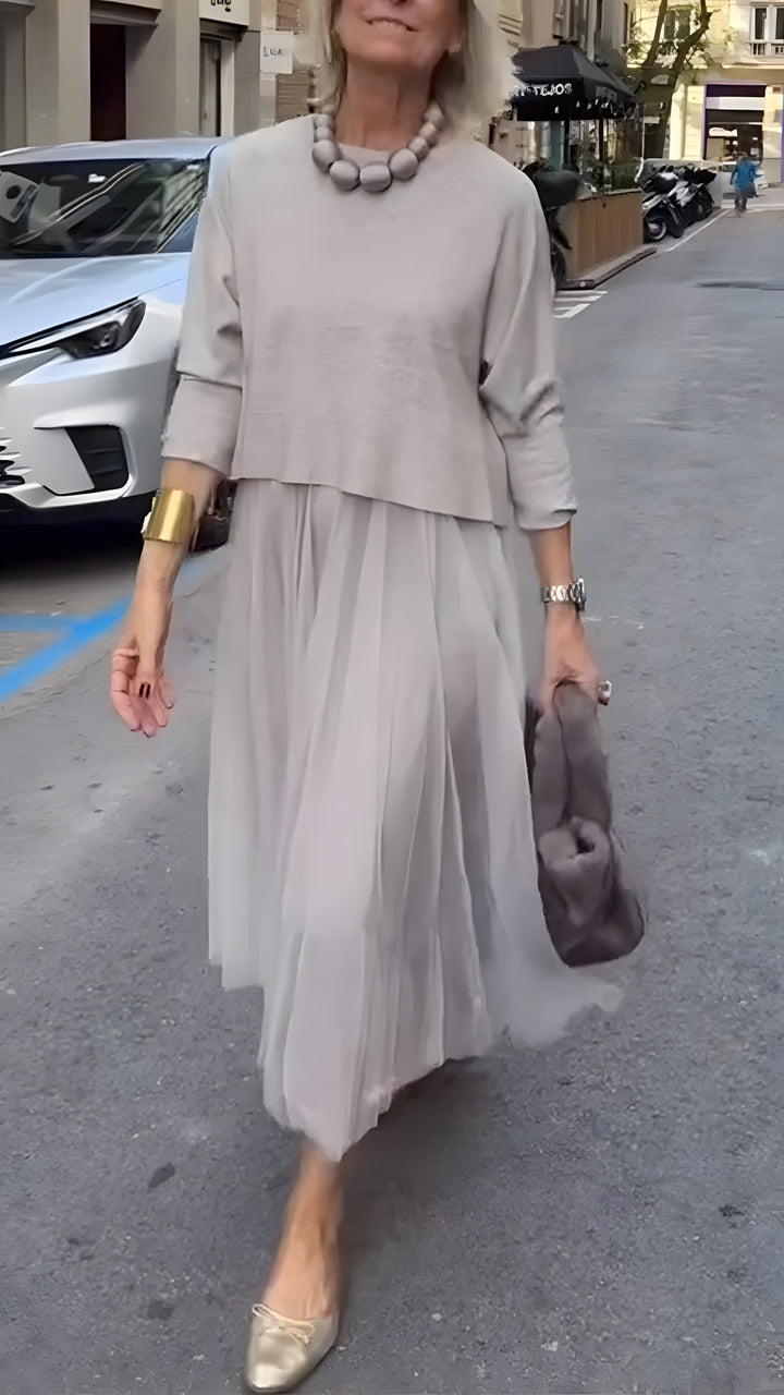 Rosa™ | Elegant Layered Midi Dress