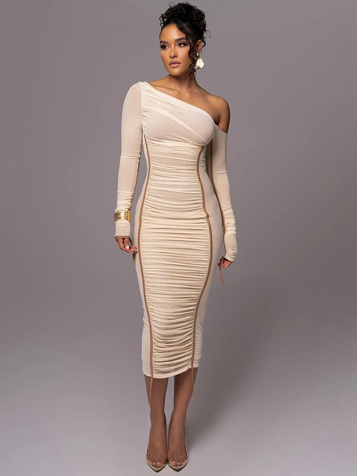 Farys - Elegant long dress with details