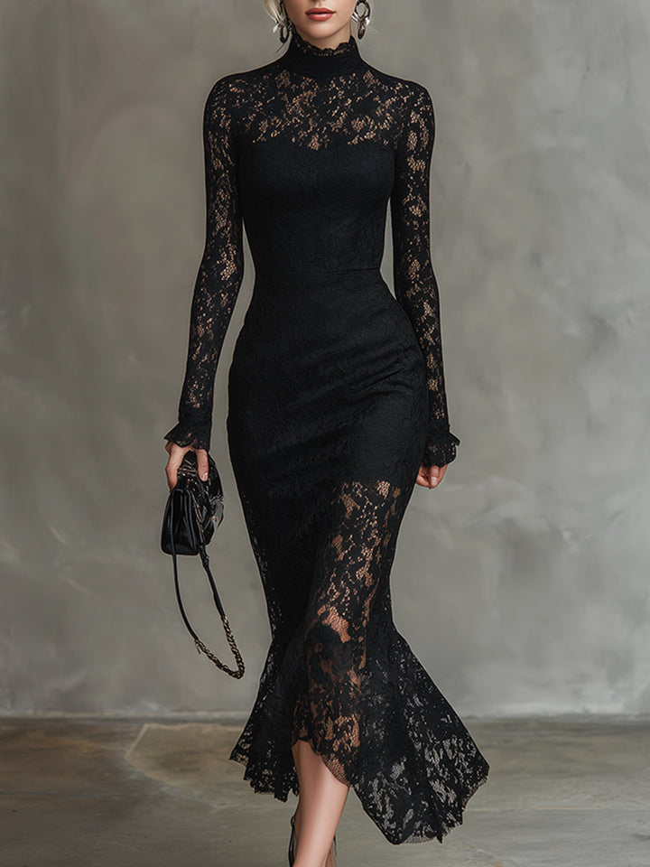 Magda Long Lace Dress - Elena Harper
