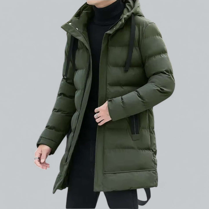Longline Padded Winter Parka Coat, view 7 - Elena Harper