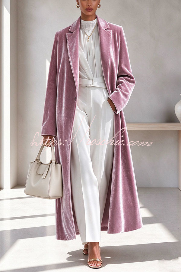 The Velvet Elegance Long Overcoat