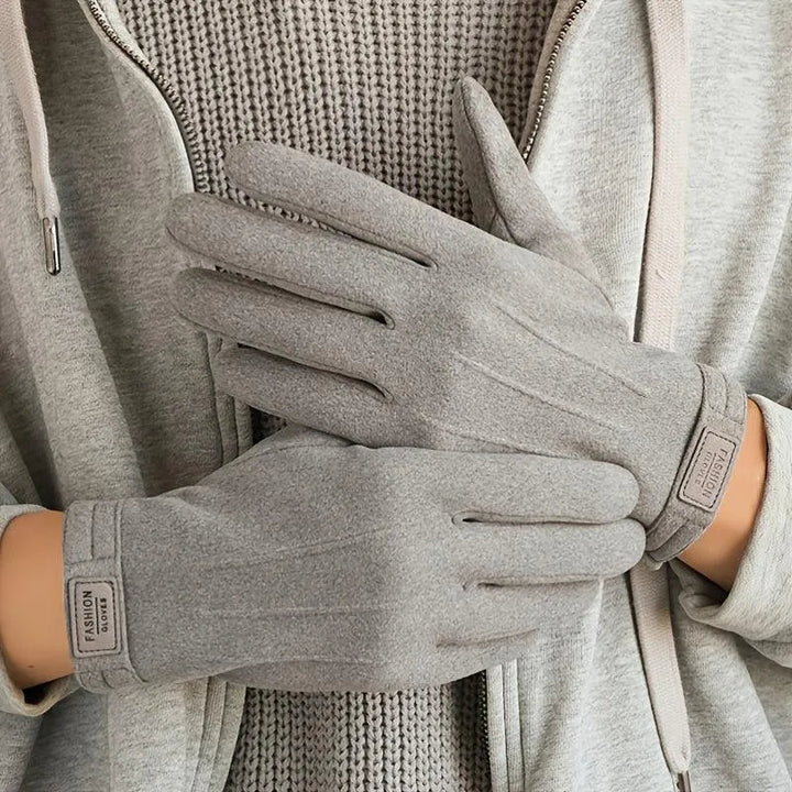 Full Finger Gloves Fashionable Solid Color, 100% Polyester Perfect for Cold Days, view 9 - Elena Harper