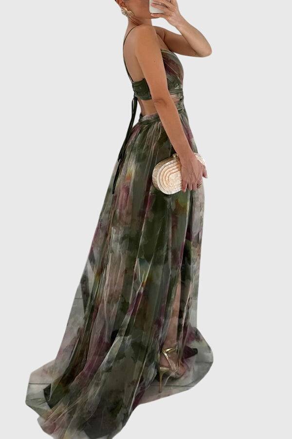 Emma & Rose Cape Town Giselle™ floral maxi dress with flowing fabric and vibrant floral pattern, perfect for summer occasions.