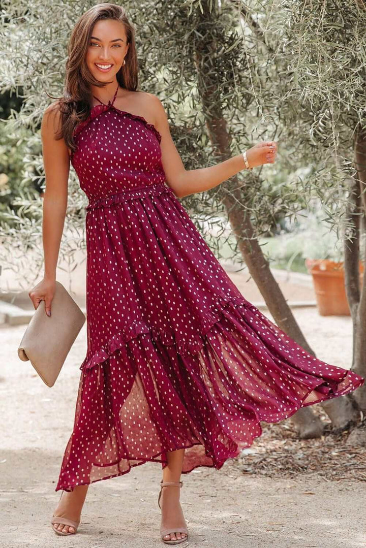Polka Dot Maxi Dress - Summer Dress