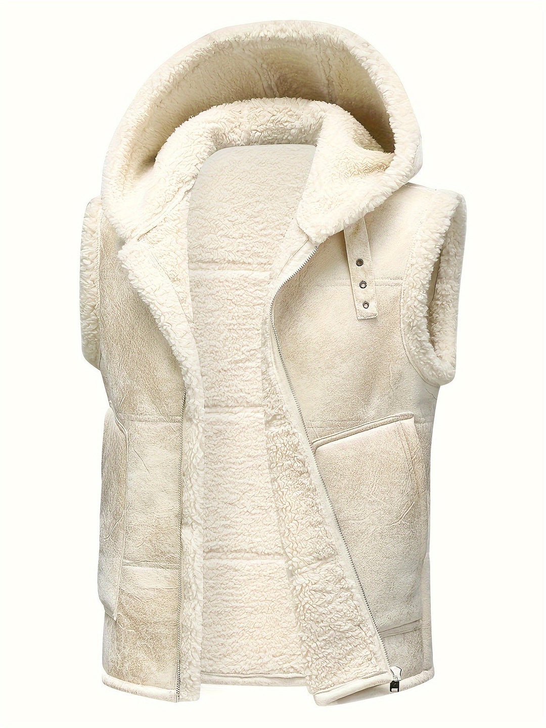 Hooded Vest with Zipper for Men - Elena Harper