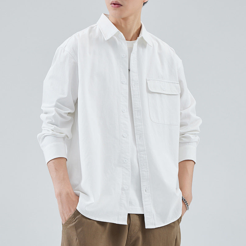 Men's Cotton Oversized Shirt Jacket Ideal for Autumn