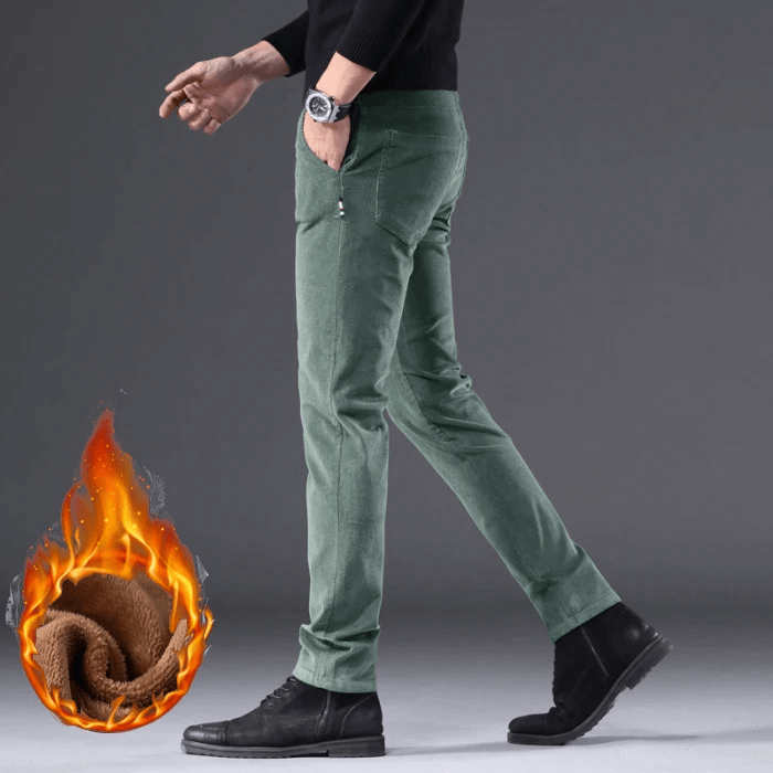 Men's Fleece Corduroy Winter Pants