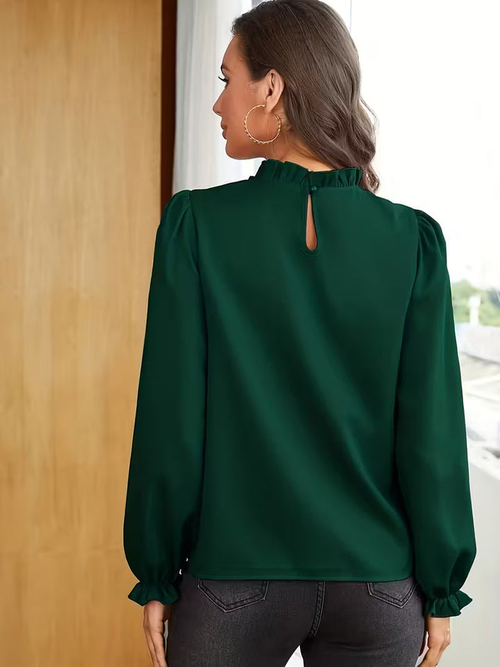 Aurelija - Blouse With Ruffle Collar And Puff Sleeves