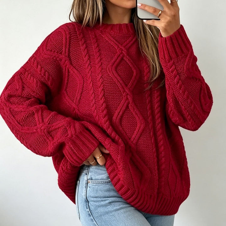 Women's Round Neck Loose Fit Sweater - Soft and Casual