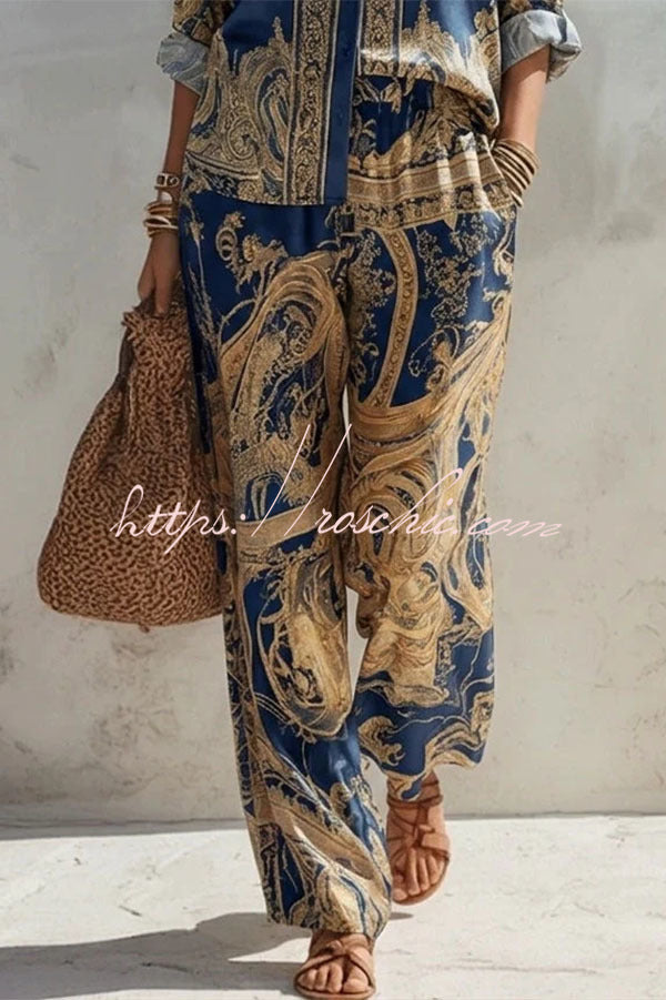 Vintage-Inspired Paisley Two-Piece Set