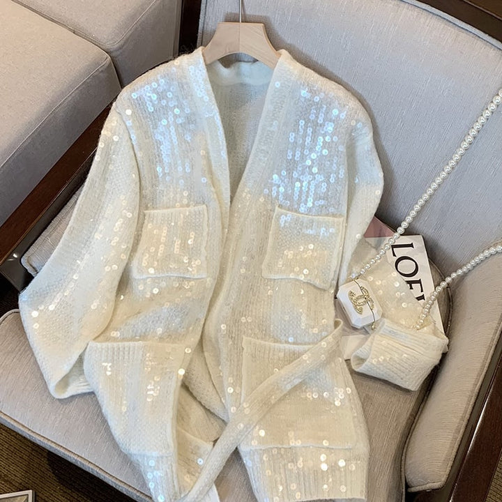 Women's Sequin Cardigan with a Luminescent Effect Leyla, view 3 - Elena Harper