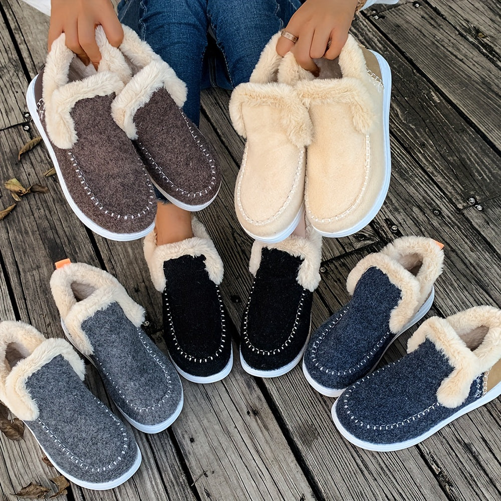 Ladies Warm Slippers – Non-Slip, Plush Lining for Home and Winter Use