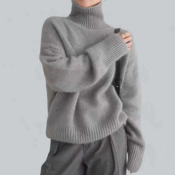 Women's Elegant Knitted Jumper Roll Neck Top