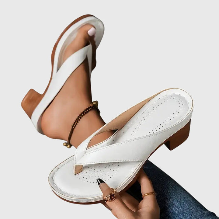 Women's Orthopaedic Sandals with Mid Height Heel for Summer