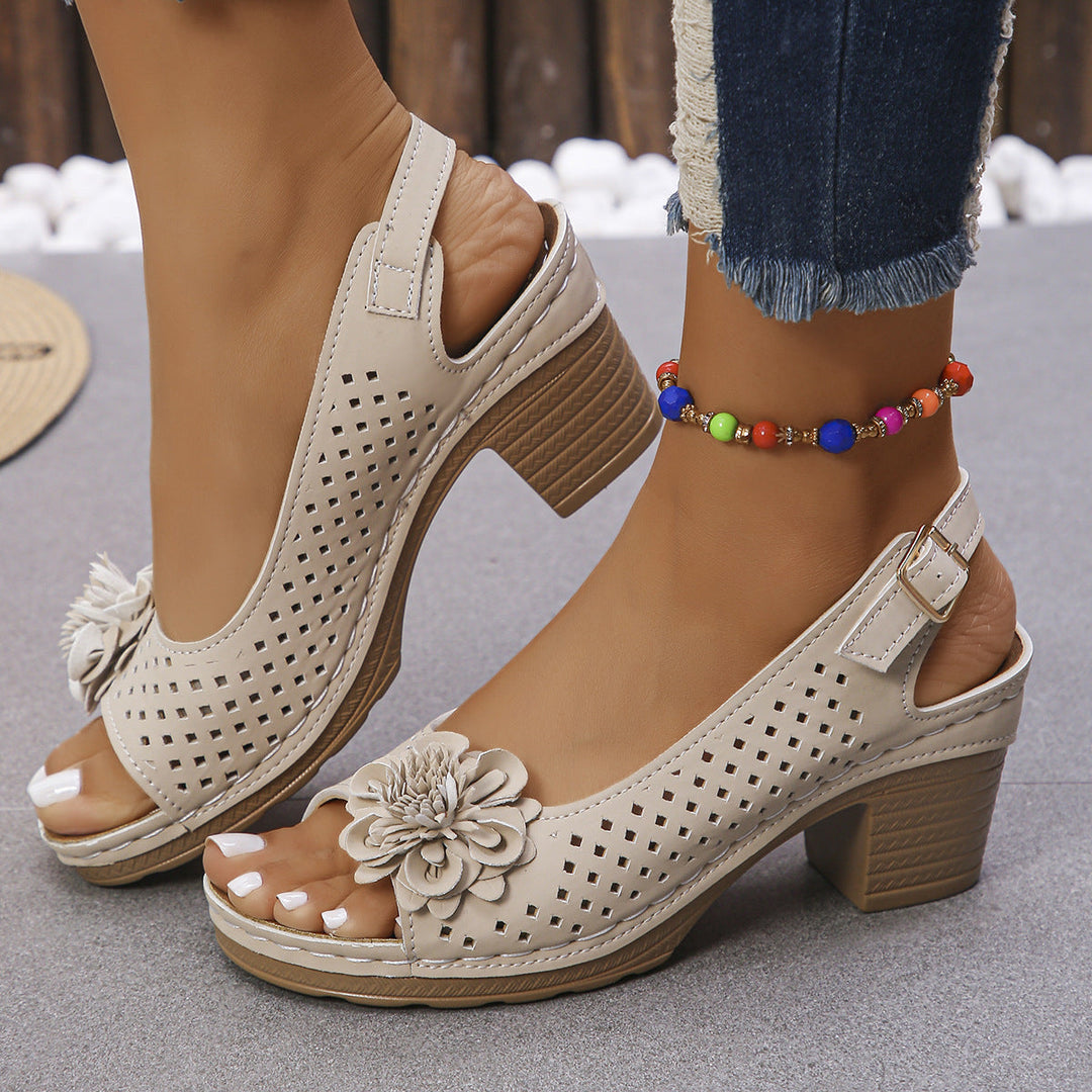 Giona Stylish Floral Wedge Sandals - Elena Harper