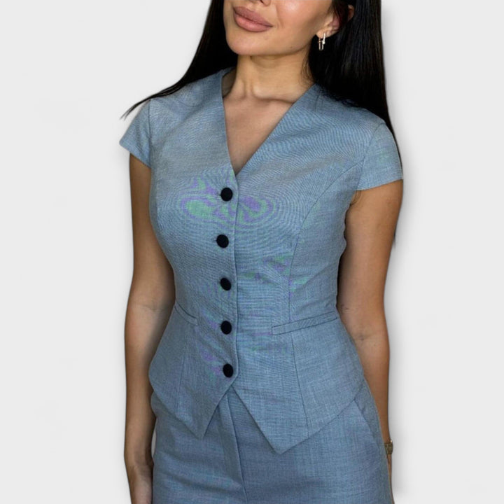 Ivy - Stylish V-Neck Top and Pants Set