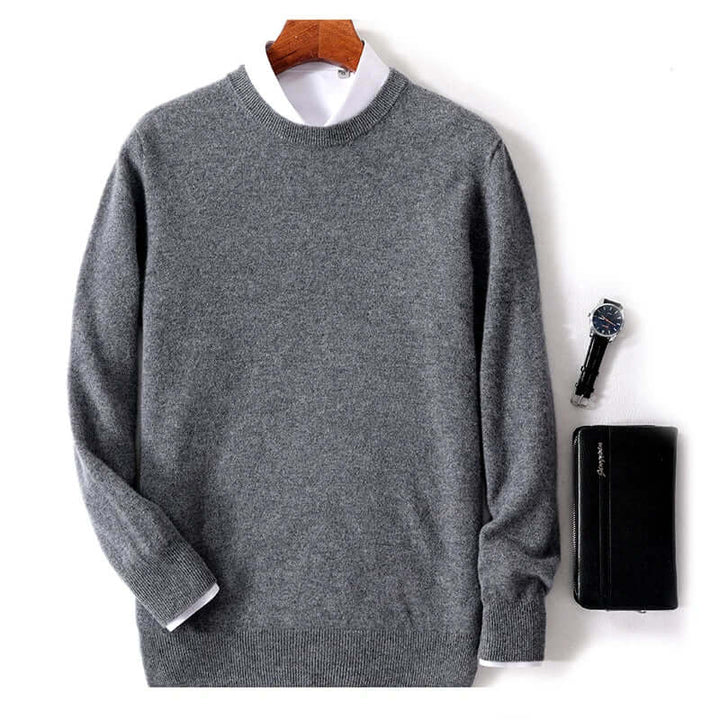 Men's Soft Knit Crew Neck Sweater, view 5 - Elena Harper