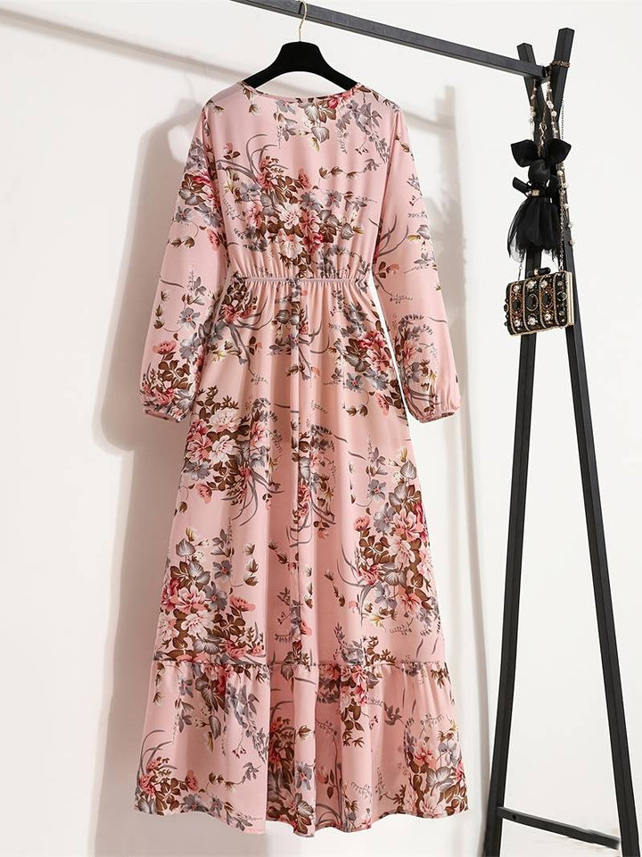Abella - Bohemian Dress with Floral Print