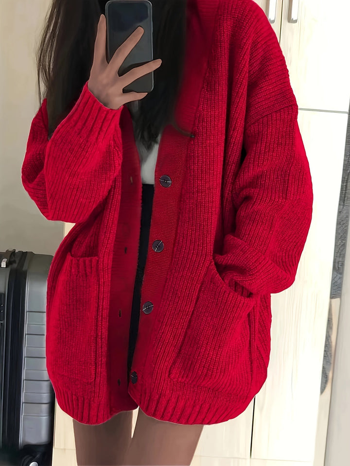 Charlotte - Elegant Oversized Buttoned Cardigan