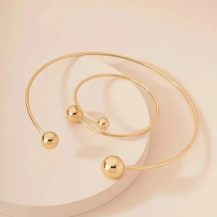 Rui Glow Collar & Cuff Bracelet Set | Gold