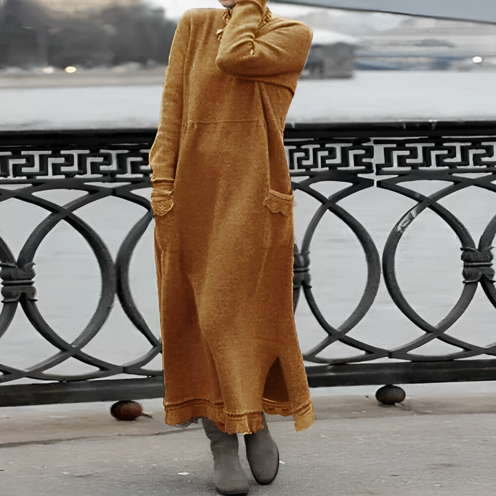 Casual Long Winter Dress Noelle, view 7 - Elena Harper