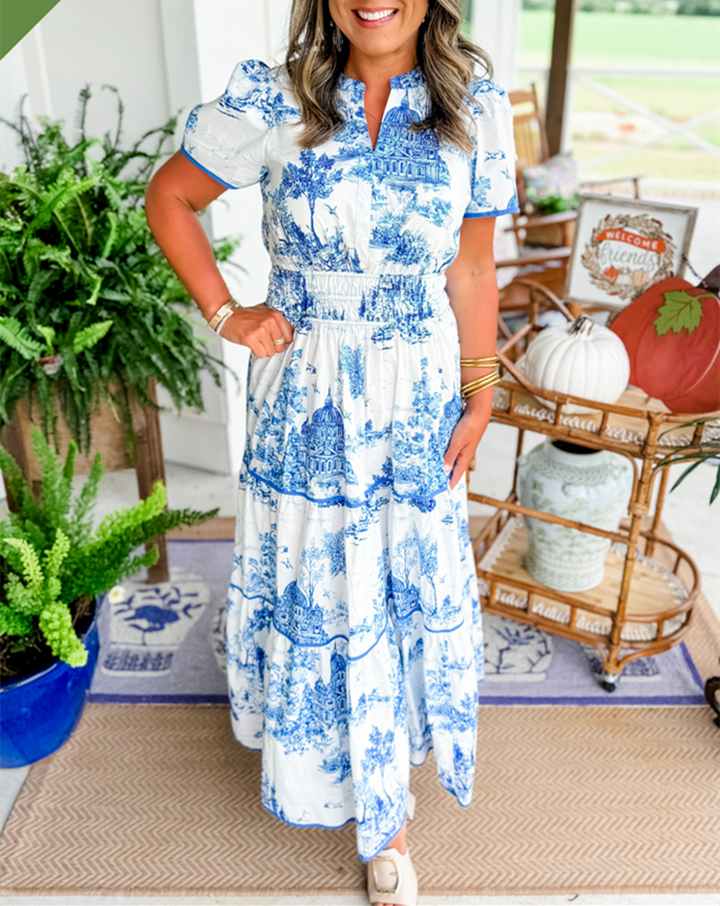 Savannah Timeless Elegance Tiered Maxi Dress - Elena Harper