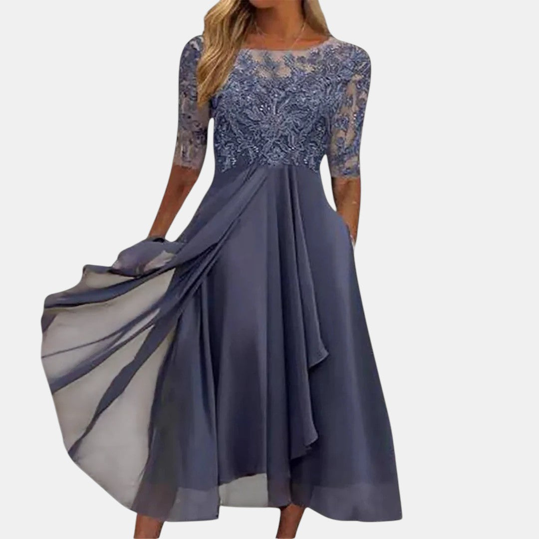 Women's Elegant Lace Detail Occasion Dress