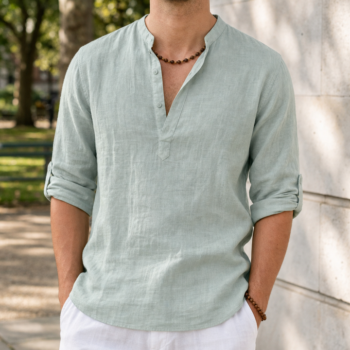 Begur Linen Henley Shirt