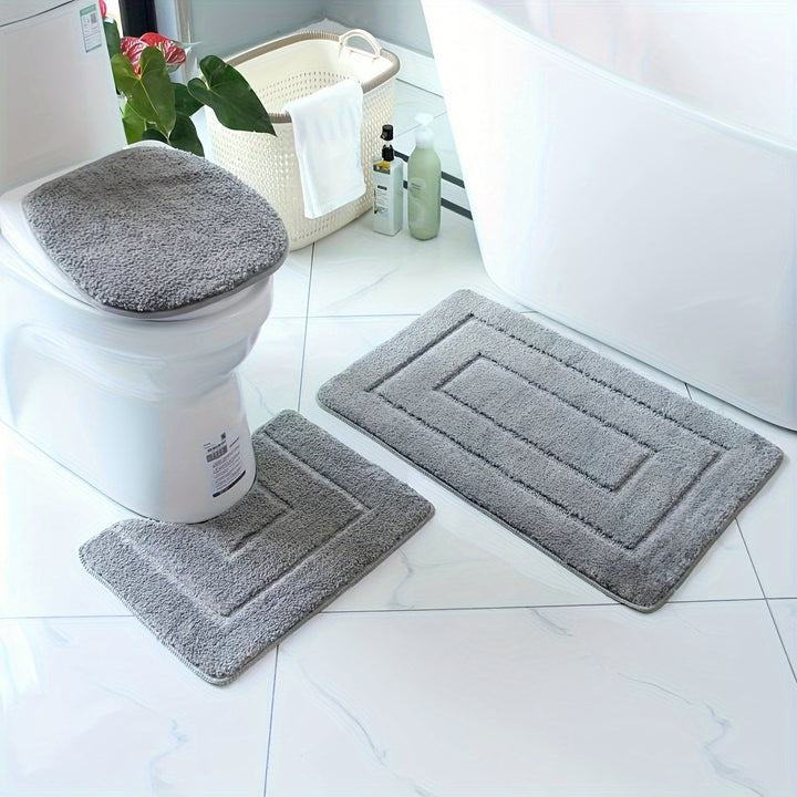 Set of 3 Ultra-Fine Fibre Bath Mats – Quick-Drying and Absorbent