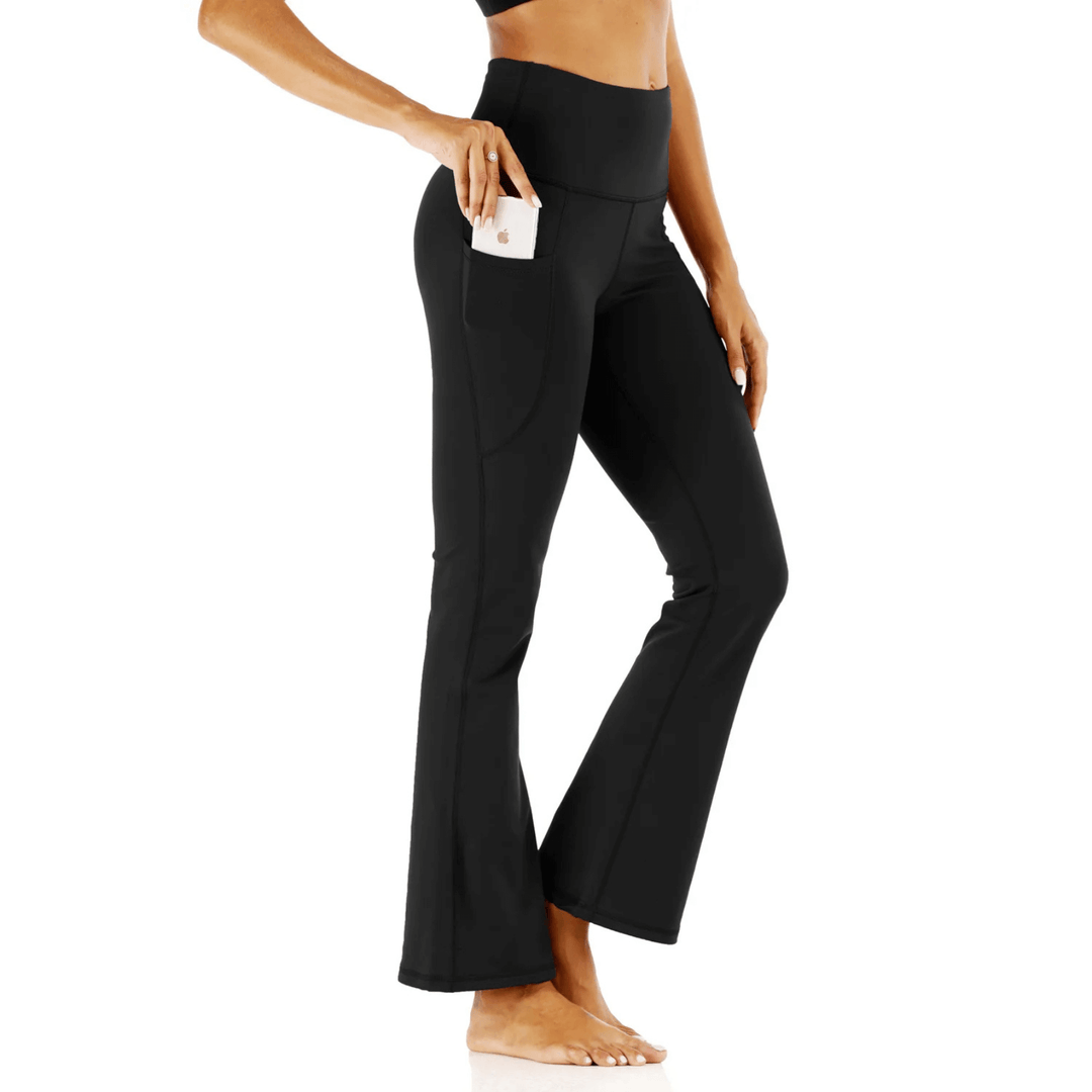 Soft Stretch High-Waisted Flared Trousers
