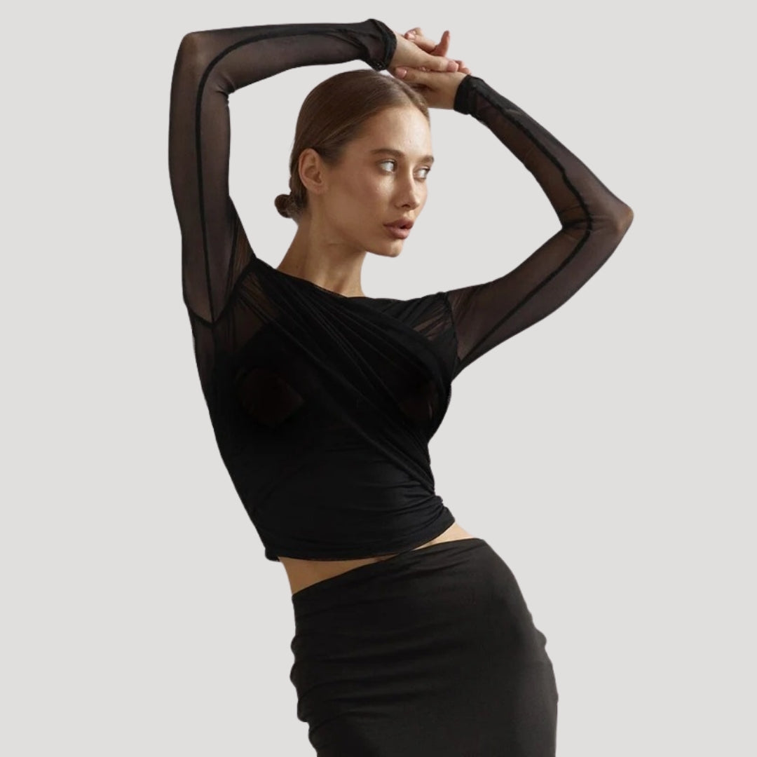 Isona | Women's Long Sleeve Cross Top for Spring