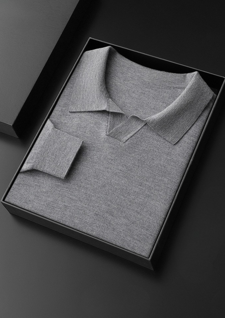 Emma & Rose cashmere buttonless sweater polo — premium knitwear