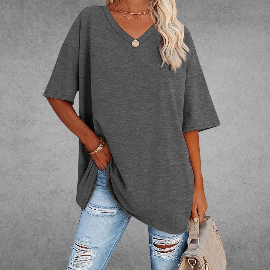 Nikita | Stylish Oversized V-Neck T-shirt