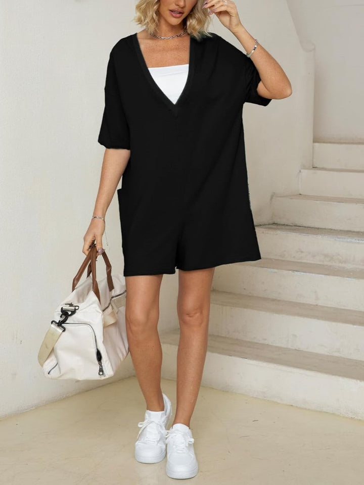 Sophie - Comfortable Oversized Reversible Romper with Pockets