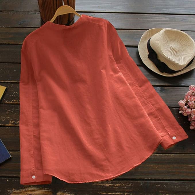 Women's Effortless Long Sleeve Blouse - Versatile & Chic Top