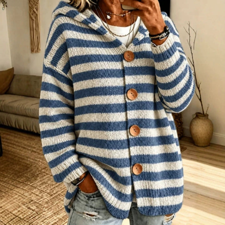 Women's Striped Knit Sweater Casual and Modern, view 4 - Elena Harper