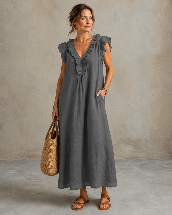Renata™ | Elegant Belly-Hiding Dress with Ruffles
